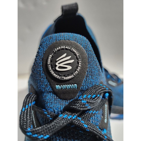 Under Armour UA Charged Curry Spikeless Golf Shoes Sz 9.5 Blue/Black 3025072-001